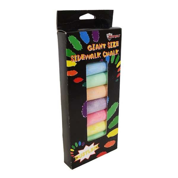 Diamond Visions Max Force Giant Size Dustless Nontoxic Assorted Color Sidewalk Chalk 8 pk 01-0923 - main